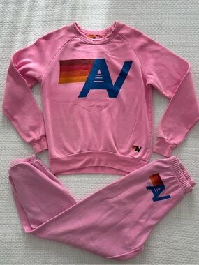 Pink Logo Sweatshirt & Jogger Set